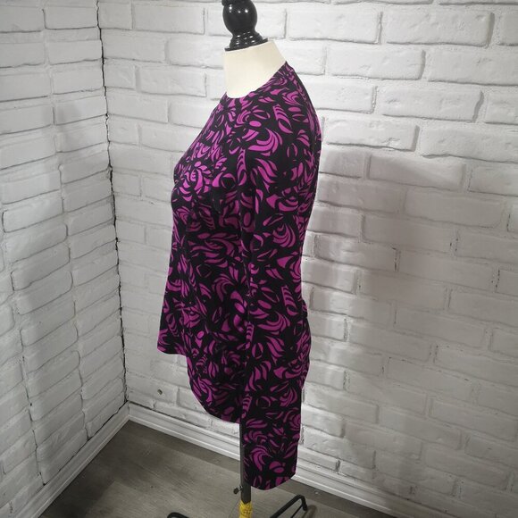 T-Max (Marks Work Warehouse) Ladies Size Medium Pink & Black Long Sleeves Top - Picture 5 of 9